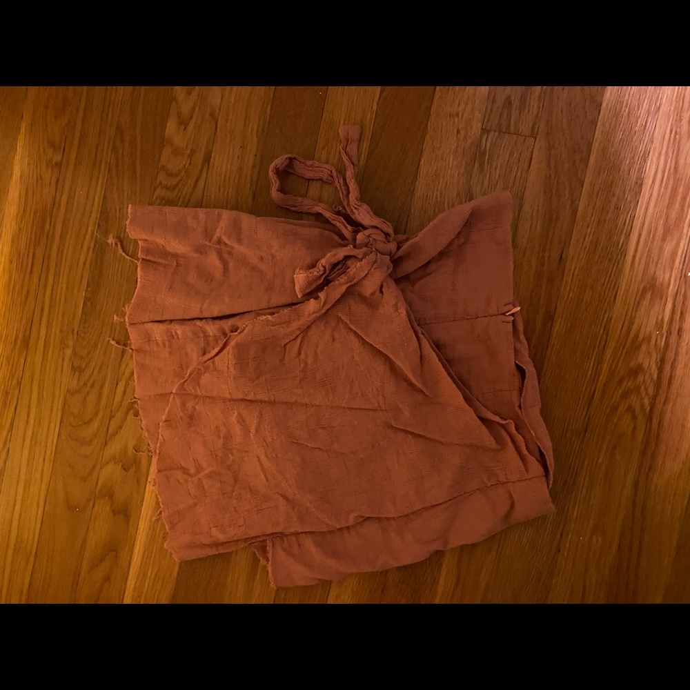 Mint Chocolate brand rust colored skirt with tie detail